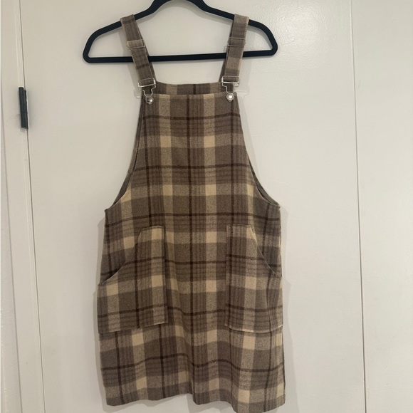 Pink Lily Dresses & Skirts - Pink Lily Plaid Pinafore Overall Mini Dress Size Small